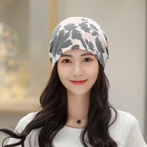 메이븐마켓 순면 항암 수면 비니 사계절용, 꽃 핑크