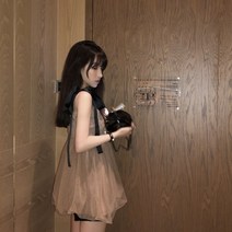 여성 뷔스티에 휴양지 원피스 쉬폰 휴양지룩 플리츠 미니원피스 리조트여신 비치드레스