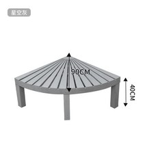 평상마루 야외 리모델링 베란다 발코니 접이식 침대 평상 마루 원목 정원, 부채꼴받침대90*90*40cm별하늘회색