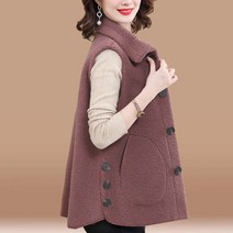 여성 페이크 밍크털 베스트 민소매 조끼 루즈핏