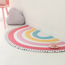 먼지없는 워셔블 사계절 방수 무지개 반원러그 R145 3050