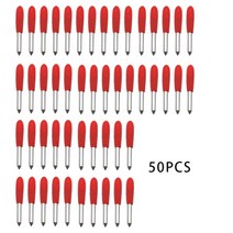 페이퍼커터 재단기 라운더 책절단기 커팅기 커터 Roland cricut 플로터 용 50pcs 교체 블레이드 304560도 나이프 블레이드 비닐 오프셋 나이프 블레이드, 빨간색