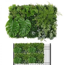인공 식물 패널 40x60cm 사생활 보호 울타리 스크린 야외 정원 장식 벽 울타리 현실적인 인공 식물 벽, CHINA, 네이비 블루