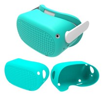 VR게임 오큘러스 퀘스트 2 VR 헬멧 실리콘 보호 커버 케이스 긁힘 방지 헤드셋 쉘 액세서리, 한개옵션1, 01 Green