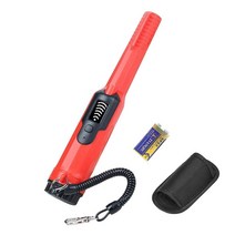 FUWAPON완전 방수 LCD 디스플레이 핀포인팅 골드 금속 탐지기 LED 손전등 포함 360도 검색 핀포인터 IP68 수중에서 15m/50피트 보물 사냥꾼 성인 및 아동용, Red