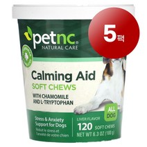 리암마켓 petnc NATURAL CARE 펫엔시 강아지 고양이용 케어 진정 효과 소프트츄 120개입 180g 1팩, 5팩