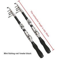 낚싯대 탄소 플라이 섬유 초경량 낚시대 스피닝 휴대용 초보 바위 얼음 루어 릴 텔레스코픽 슈퍼 하드 미니로드 1m-2.1m frp 강과 호수 낚시 장비 실용적인 태클, 검은색, 1.5m