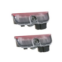 전반사 Touran 2016 2020 R-라인 레이저 프로젝터 퍼들 램프 액세서리 용 2Pcs LED 자동차 도어 예의 조명, 01 파란_05 Red R Line