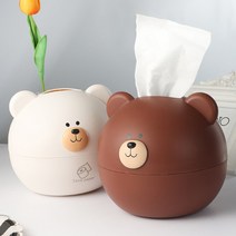 ecolucky 동글곰돌이 두루마리 휴지케이스 화장지케이스 티슈커버 티슈케이스, 동글곰돌이 휴지케이스 아이보리, 1개