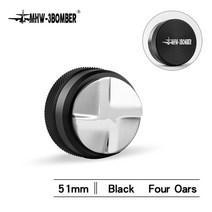 커피 디스트리뷰터 mhw-3bomber 5158mm 분배기 및 리플 에스프레소 탬퍼 및, 51mm 4 올 블랙