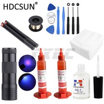 자전거 실란트 방수 실란트 실리콘 실란트 loca tp-2500 uv 접착제 5ml uv 경화 라이트 uv 접착제 제거제 절단 와이어 옷 납땜 깨끗한 도구 lcd 터치 스크린, [02] 15 in 1