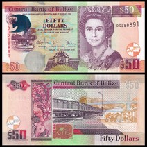 [미주] 벨리즈 50위안 지폐 퀸 엘리자베스 201 기념주화 기념동전 희귀주화 대박기원선물