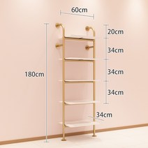 옷가게 액세서리 의류매장 인테리어 골드 철제 선반 구두 가방 철재 인테리어 진열장, 벽사다리