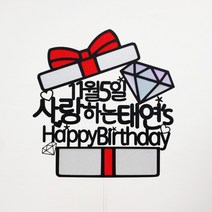 [무료배송]써니토퍼 선물상자 케이크토퍼 생일토퍼 토퍼주문 토퍼제작, HappyBirthday, 1개