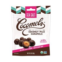Cocomels 초콜릿 바다 소금 Cocomel Bites 유제품 성분 고과당 옥수수 시럽 코셔 식물 (1팩)