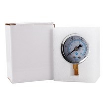1/8 인치 Npt 압력 게이지 스테인레스 스틸 듀얼 스케일 공기 오일 용 하단 연결 0-200psi 40JE, 한개옵션0