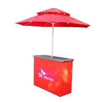 간이 가판매 모음전/접이식 판촉 매대/파라솔 행사매대/홍보 부스/판매대, 5.광고판 가판매대(레드)