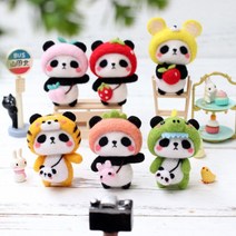 치프몰 DIY 양모펠트 패키지 팬더 8종 니들 공예 취미 공방, 복숭아 팬더, 1개