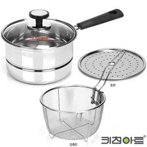 시둥마켓 +[시둥마켓]+_ 스텐용기 실리콘찜기 다용도찜솥 스텐찜용기 대용량찜냄비 스텐들통, 키친아트 냄비 미니 찜국수냄비 16cm 찜기 찜솥