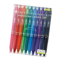 파이롯트 프릭션 볼 노크 0.5mm 0.7mm 10색세트, 0.7