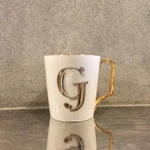 위플립 골드 알파벳 친구 선물 머그, G, 1개