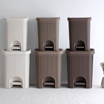스트로 페달 휴지통 2size 5679894EA, 스트로 페달 휴지통_베이지_중
