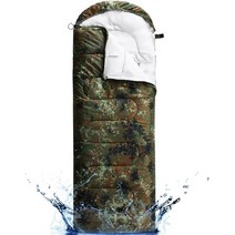 Luffield 캠핑 침낭 4계절, Army Green Camouflage/Left Zip, Single
