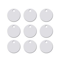 도매 20pc 개 Id 태그 라운드 알루미늄 DIY 맞춤형 애완 동물 명판 조각 분실 방지 펜던트 칼라 액세서리 이름 플레이트, 은_25X25X1MM