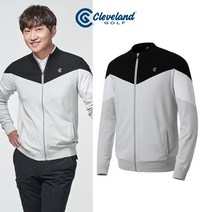 [클리브랜드골프] 인타샤 스포티 라인배색 남성 풀집업 니트 가디건골프웨어_CGKMKJ1009s
