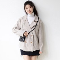 더블코트코디 맥소희 모직코트 여성 가을겨울 와이드 루즈핏 프렌치 스타일리쉬한코트 1814376179