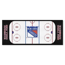 FANMATS - 10476 NHL 뉴욕 레인저 나일론 페이스 풋볼 필드 러너 76.2cm x 182.8cm