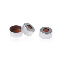 ALWSCI Aluminum Silver Crimp Seals with Transparent TEF/Natural Rubber red-Orange Septa Cap Size 11, 1, Pack of 100, Cap Size 11mm,AL