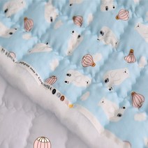 천연 꼰사인견 누비원단 풍선곰블루