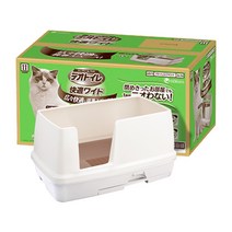 [유니참고양이패드모래] LG유니참 데오토일렛 고양이 화장실 + 전용 모래 2L x 2p + 패드 4p, 혼합 색상