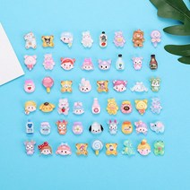 레진아트 혼합 만화 동물 음식 놀이 크림 접착제 재료 수지 플랫백 카보숑 장식 DIY 공예 스크랩북용, Mixed+30 Pcs