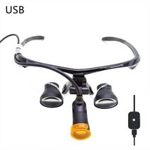 고급 루페 확대경 헤드 루뻬 돋보기 조명 루빼 휴대용, Black and USB, 2.5X, 62 mm