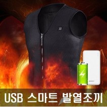 기타 디월스 USB 발열조끼 남녀공용 6가지 사이즈 겨울조끼 핫팩 보온 열선 조끼, 10000mAh 보조배터리