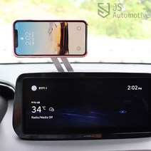 JS automotive 쏘렌토MQ4 시야방해없는 네비부착 접이식 알루미늄 자석 스마트폰 거치대 홀더 악세사리 자동차 용품, 블랙