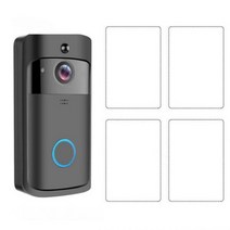 도어벨 비디오 블랙 EKEN V5 스마트 와이파이 초인종 720P 비주얼 인터콤 무선 클라우드 Aiwit 앱 홈 보안 카메라, Standard_US plug