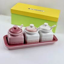 도자기 양념통 세트 양념통 수저통 주방 가정용 소금통 양념병 후추통, 6. 순백분홍 양념통세트개