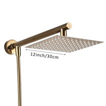 지붕마감재 처마빗물받이 지붕공사 Shinesia-크롬 울트라씬 스퀘어 샤워 헤드 + 암 150cm 8 "10&quot, [09] Golden 12inch