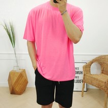 로니제이 남자 여름 쿨링 실켓 텐션 무지 반팔 티셔츠