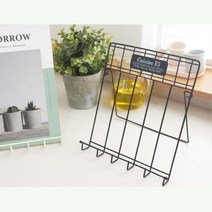 미용실 책상위 철제 패션잡지 거치대 팜플릿꼳이 책자꼳이 팜플릿보관 잡지보관, 블랙