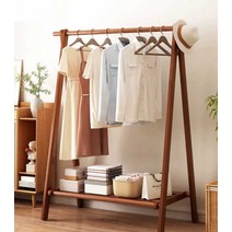 원목 행거 스탠드 옷가게 목재 옷걸이 드레스룸 앤틱, ( 너도밤나무)로그컬러 100CM (단층)