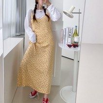 튤립 나염 백리스 레이온 나시 롱원피스