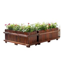 대형 직사각 나무 화분 플랜트박스 텃밭 만들기 휀스, 120x40x40 2개+40x40x60 1개