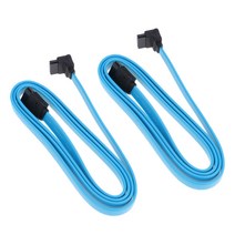 2pcs SATA 3 III 데이터 케이블 높은 6Gb/s 직렬 잠금 클립 리드 98cm, 1m, 블루, 금속