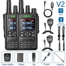 고성능2PCS ABBREE AR-869 워키 토키 블루투스 프로그램 GPS 트랜시버 에어 풀 밴드 무선 복사 주파수 유형, 19 V2 as picture 6