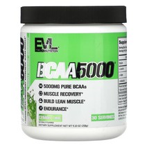 EVLution 뉴트리션 BCAA5000 레몬 라임 맛 258g(9.10oz) 헬스보충제 아미노산 근육회복