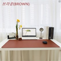 데코하우스17 게이밍 가죽 디자인 대형 와이드 데스크매트 프리미엄 마우스 장패드(800), 브라운